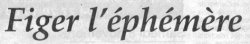 Figer l'ephemere, article du Pays Roannais 17/10/03